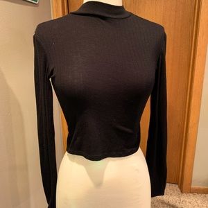 Forever 21 mock neck long sleeve crop top